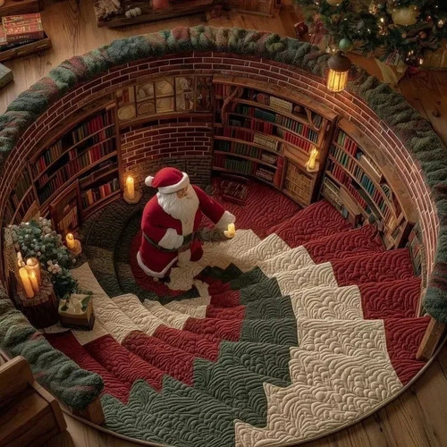 Tappeto rotondo babbo natale - rotondo,